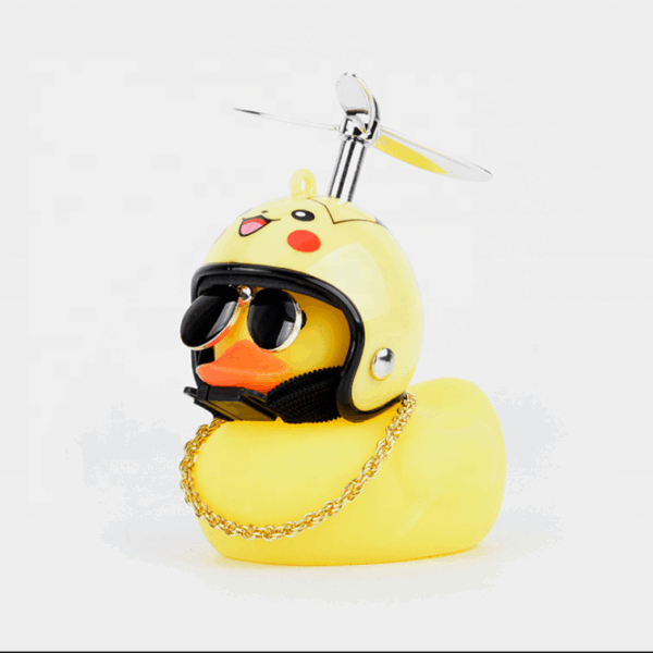 Cute soft bike lights bicycle bell rubber motorcycle horn small yellow helmet duck - Image 2