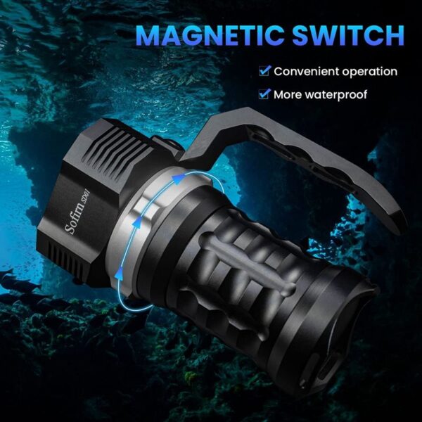 Outdoor waterproof diving underwater 100m rechargeable dive LED flashlight - Image 2