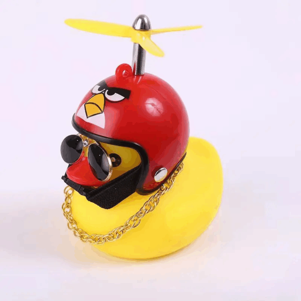 Cute soft bike lights bicycle bell rubber motorcycle horn small yellow helmet duck - Image 3