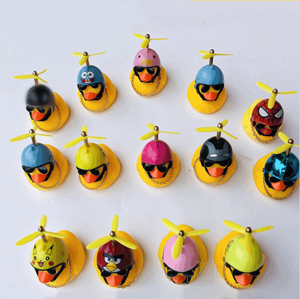 Cute soft bike lights bicycle bell rubber motorcycle horn small yellow helmet duck - Image 8