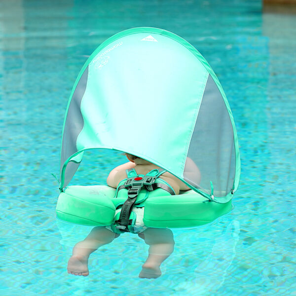 Adjustable Safety Seat Baby Pool Float with Canopy Inflatable Infant Swimming Ring Bath Floatie Pool Accessories - Image 6