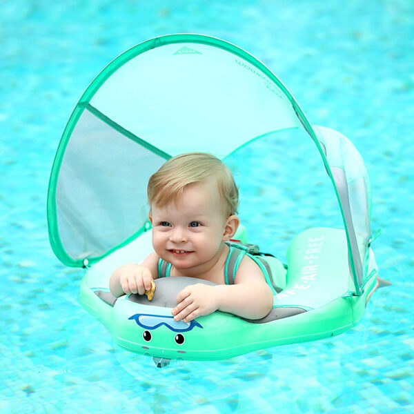 Adjustable Safety Seat Baby Pool Float with Canopy Inflatable Infant Swimming Ring Bath Floatie Pool Accessories - Image 3