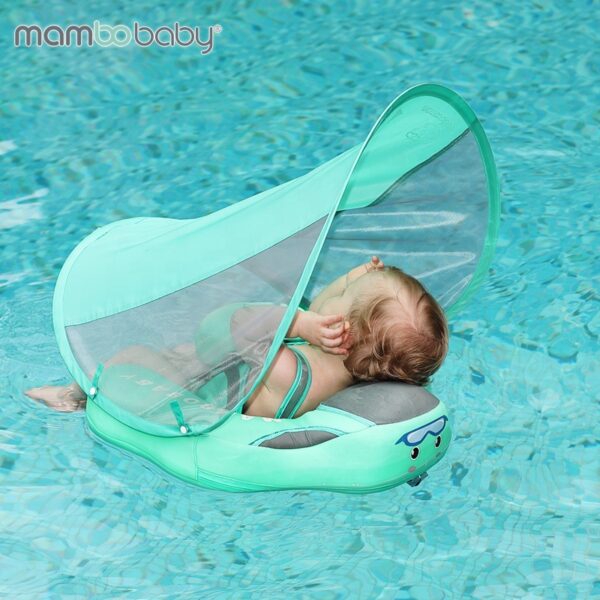 Adjustable Safety Seat Baby Pool Float with Canopy Inflatable Infant Swimming Ring Bath Floatie Pool Accessories - Image 4