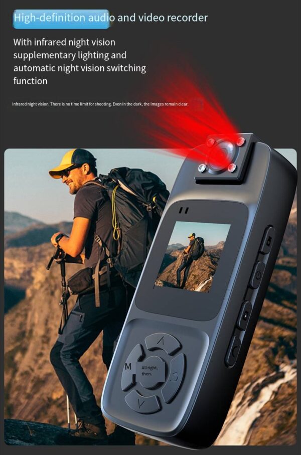 Ultra-clear portable back-clip infrared night vision action sport camera with video audio recording - Image 11