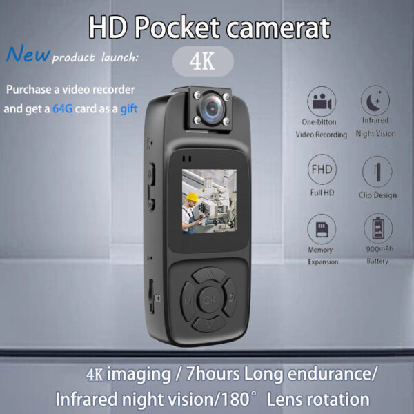 Ultra-clear portable back-clip infrared night vision action sport camera with video audio recording - Image 6