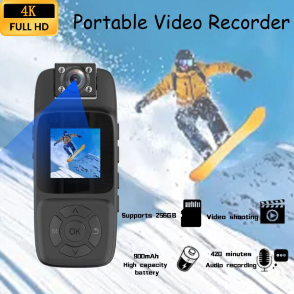 Ultra-clear portable back-clip infrared night vision action sport camera with video audio recording - Image 5