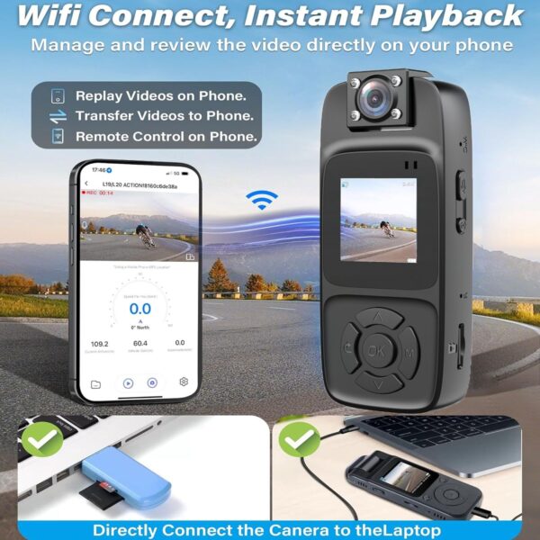 Ultra-clear portable back-clip infrared night vision action sport camera with video audio recording - Image 4