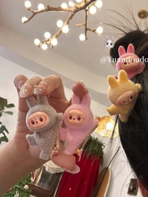 POP MART Labubu flocky children kids adult hair clip