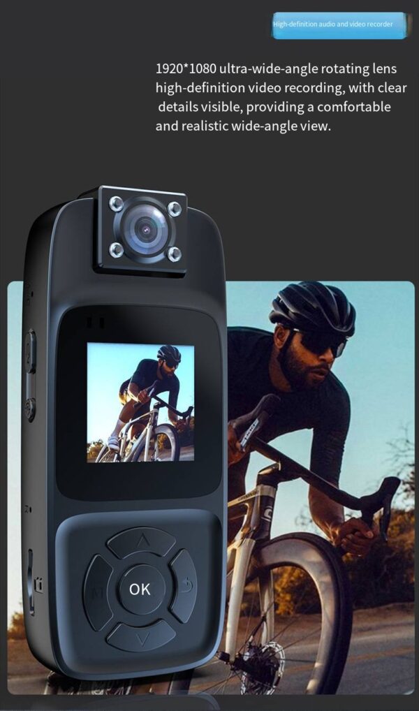 Ultra-clear portable back-clip infrared night vision action sport camera with video audio recording