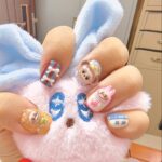 Labubu POP MART cute art  lady nail stickers