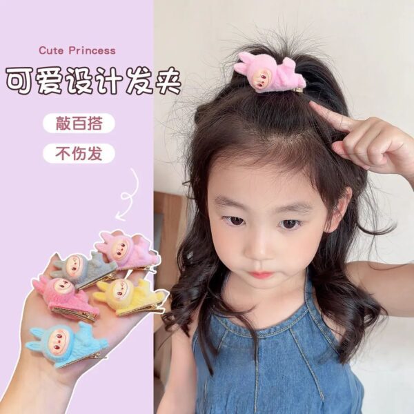 POP MART Labubu flocky children kids adult hair clip - Image 6