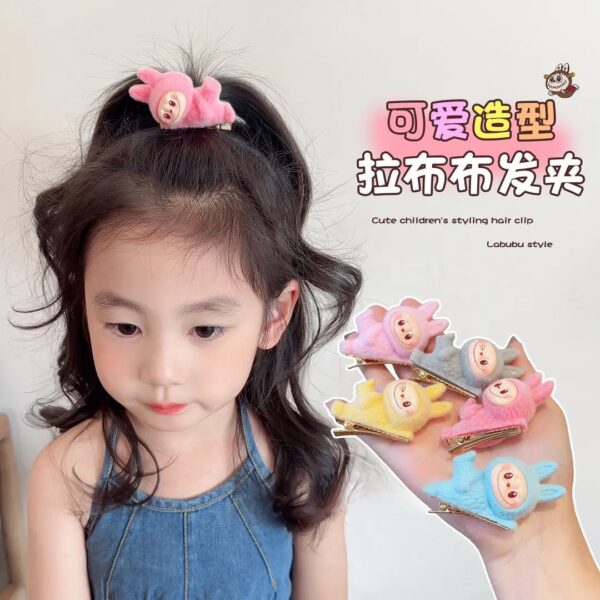 POP MART Labubu flocky children kids adult hair clip - Image 5