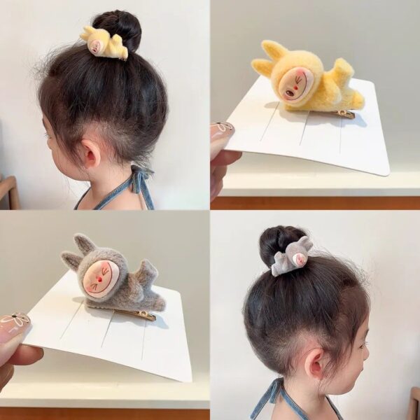 POP MART Labubu flocky children kids adult hair clip - Image 7