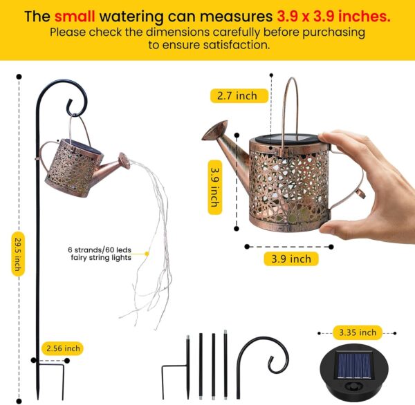 Outdoor Waterproof Metal  Decorative Hanging  Patio Lawn  Solar Garden Decor Yard Lights - Image 3