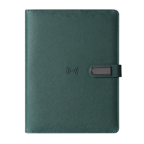 A5 Wireless phone charging 8000mah leather notebook gift box with USB flash drive - Image 6