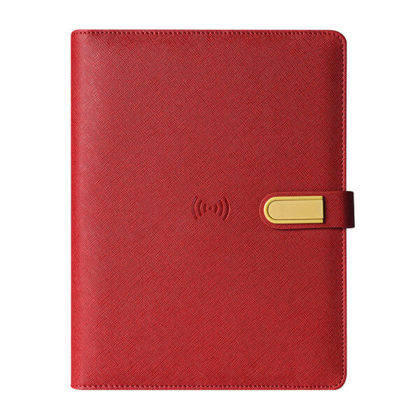 A5 Wireless phone charging 8000mah leather notebook gift box with USB flash drive - Image 5