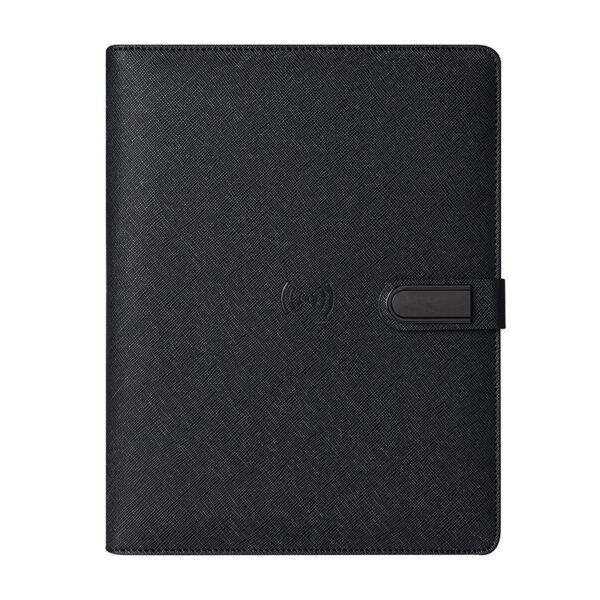 A5 Wireless phone charging 8000mah leather notebook gift box with USB flash drive - Image 4