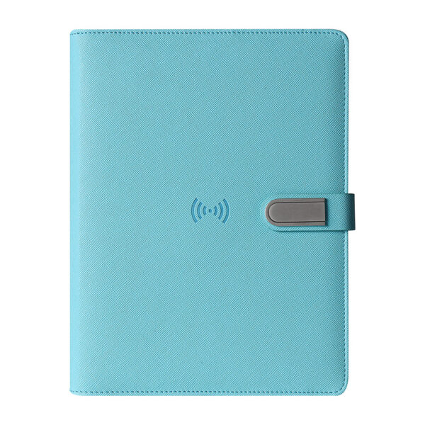 A5 Wireless phone charging 8000mah leather notebook gift box with USB flash drive - Image 3