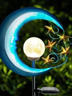 Solar Powered Garden Lights Decorative Stars Moon Solar Lights Led Waterproof Landscape Lighting for Pathway,Yard,Lawn,Patio