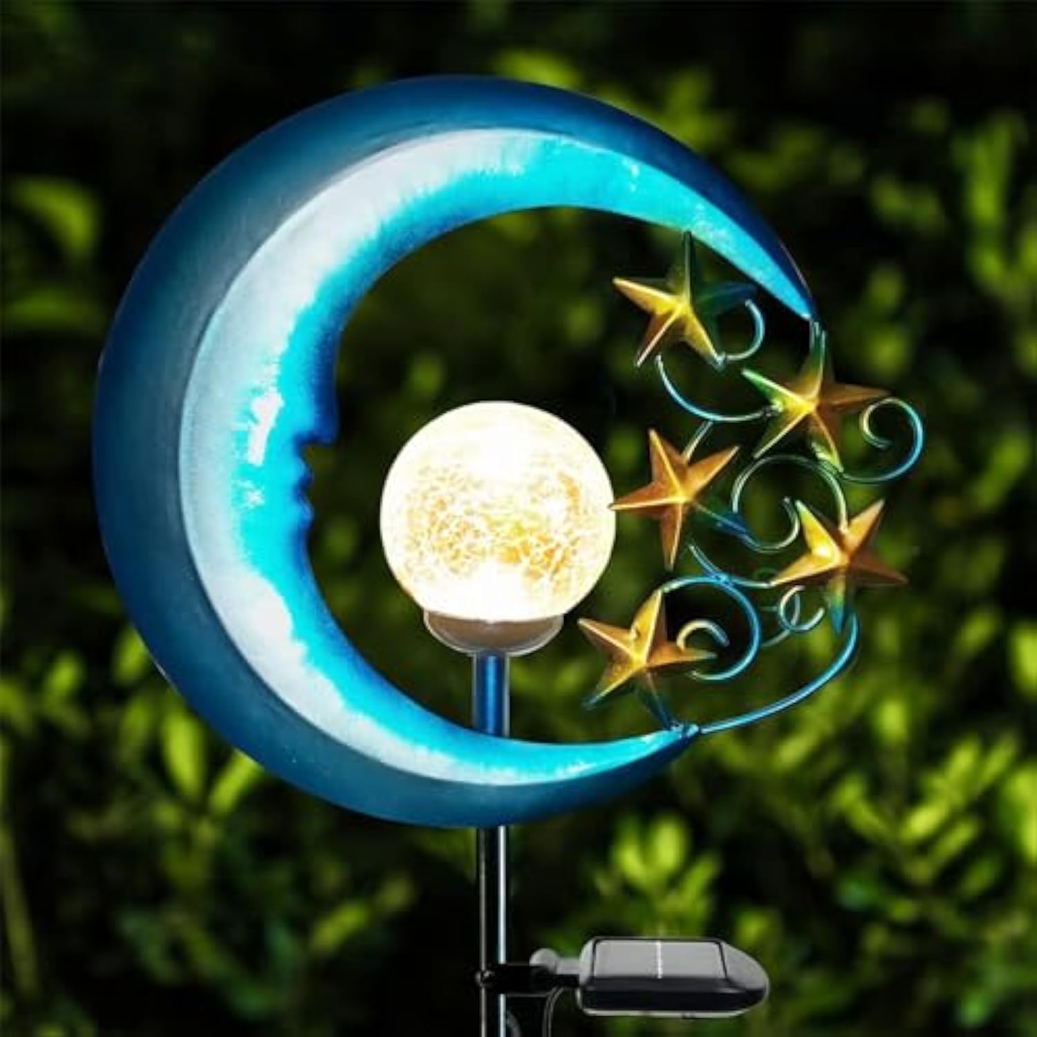 Solar Powered Garden Lights Decorative Stars Moon Solar Lights Led Waterproof Landscape Lighting for Pathway,Yard,Lawn,Patio