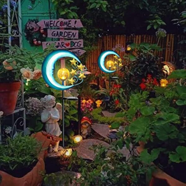Solar Powered Garden Lights Decorative Stars Moon Solar Lights Led Waterproof Landscape Lighting for Pathway,Yard,Lawn,Patio - Image 5