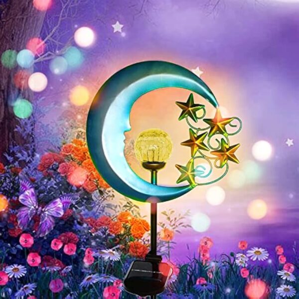 Solar Powered Garden Lights Decorative Stars Moon Solar Lights Led Waterproof Landscape Lighting for Pathway,Yard,Lawn,Patio - Image 3