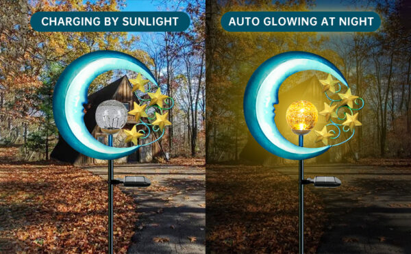 Solar Powered Garden Lights Decorative Stars Moon Solar Lights Led Waterproof Landscape Lighting for Pathway,Yard,Lawn,Patio - Image 10