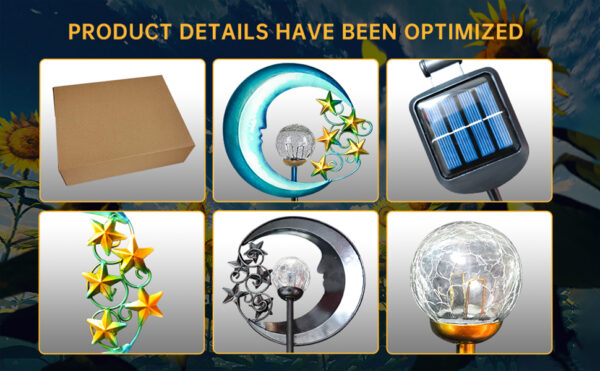 Solar Powered Garden Lights Decorative Stars Moon Solar Lights Led Waterproof Landscape Lighting for Pathway,Yard,Lawn,Patio - Image 9