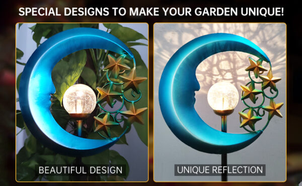 Solar Powered Garden Lights Decorative Stars Moon Solar Lights Led Waterproof Landscape Lighting for Pathway,Yard,Lawn,Patio - Image 8
