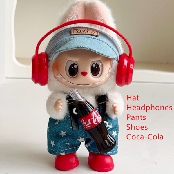 Labubu hat headphones pant cola shoes  cute clothing costume - Image 3