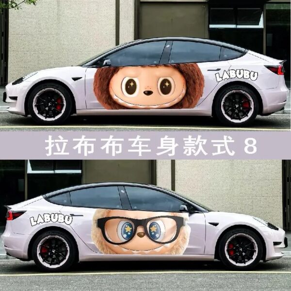 Labubu Motorcycle, electric bike, office computer , window mailbox Tesla Model Y car stickers
