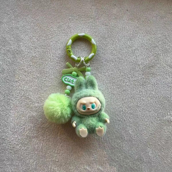 Labubu velvet flocking keychain doll pendant keyring - Image 8