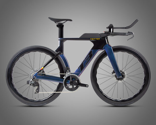 Full carbon TT Sram AXS wireless electric transmission 2*12 speed triathlon bike - Image 3