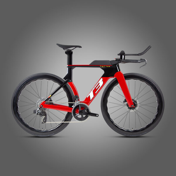 Full carbon TT Sram AXS wireless electric transmission 2*12 speed triathlon bike - Image 5