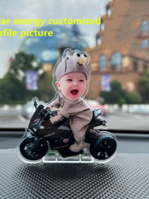 Customized solar  energy cute shaking head car bobble head ornament