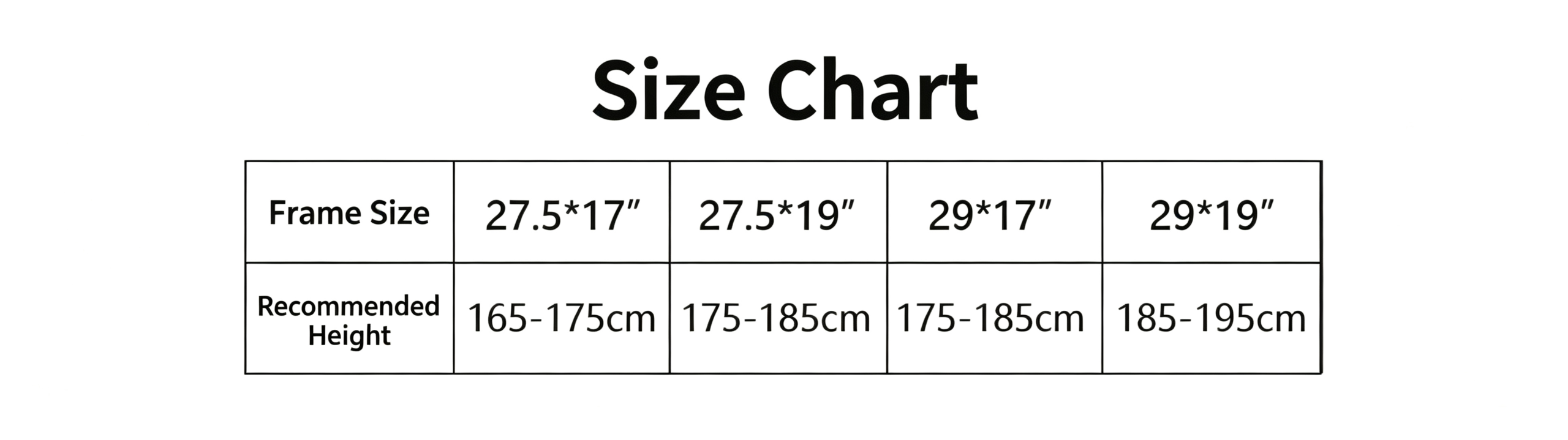 size chert for mtb frame