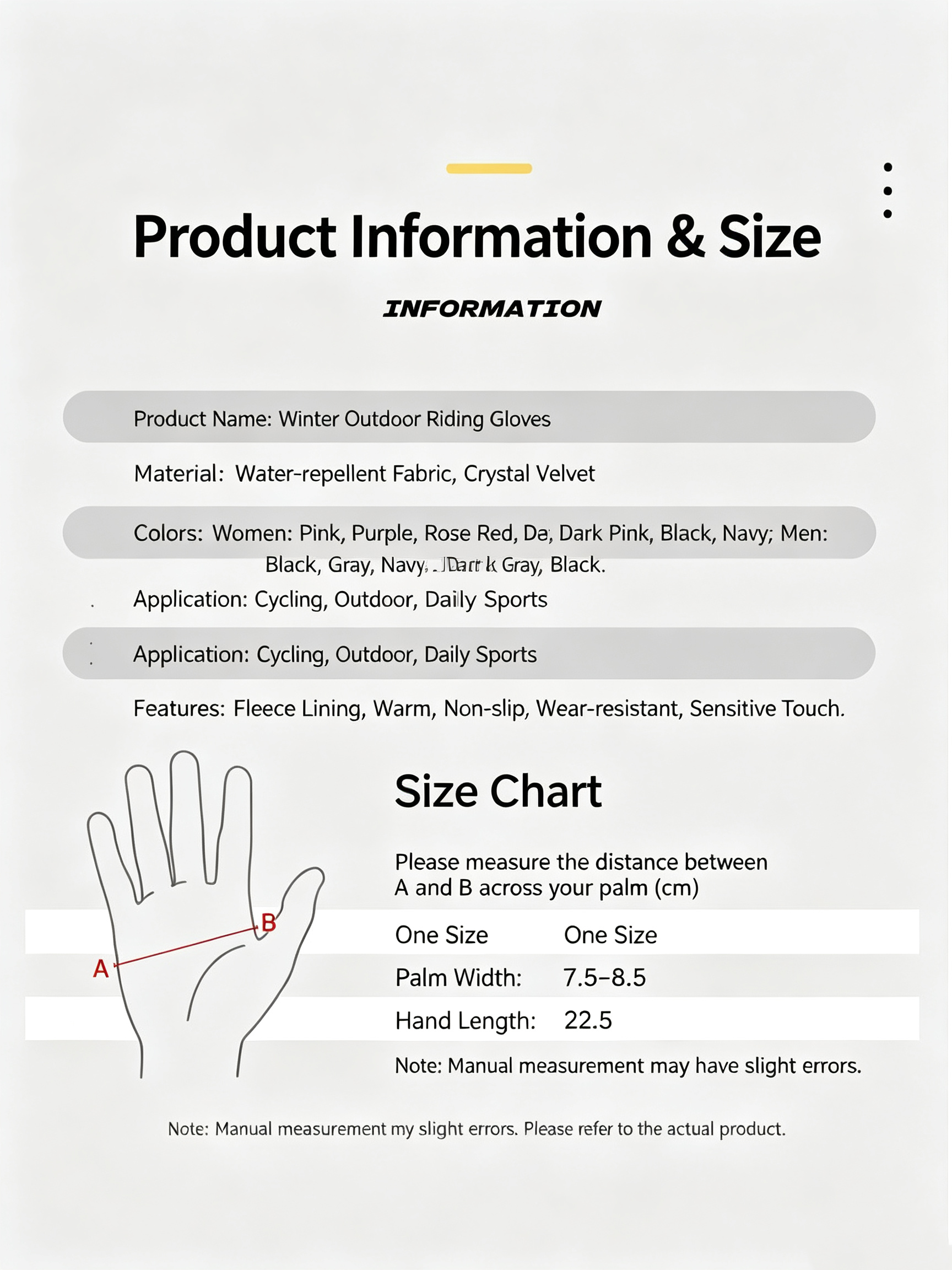 glove spec